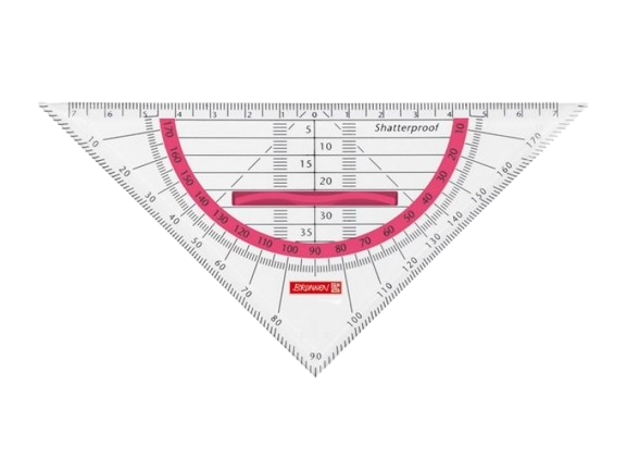 [104975925] Brunnen Geodreieck 16 cm, mit Griff, tulip