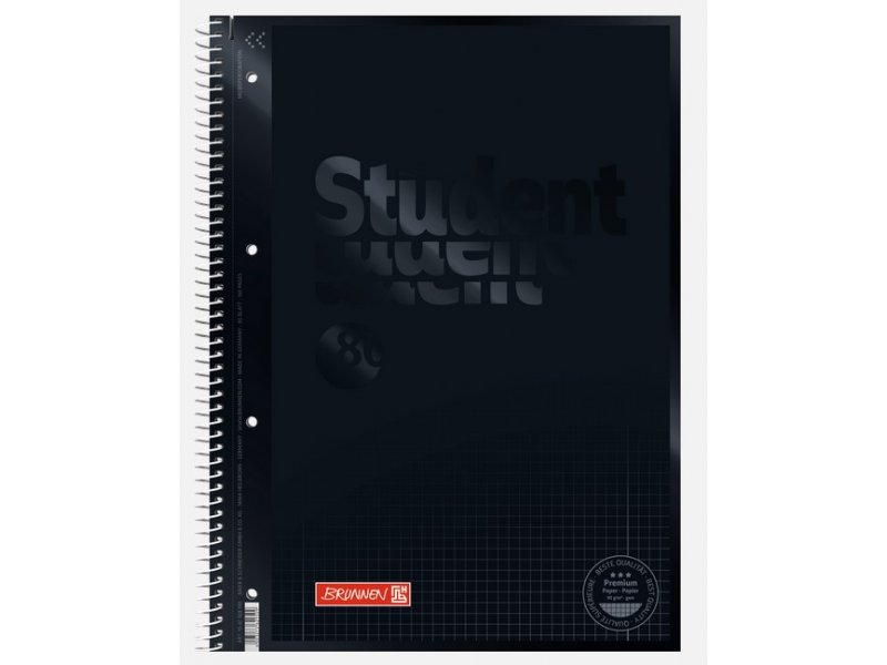 [1067928190] Brunnen Collegeblock A4 onyx, liniert, mit Rand
