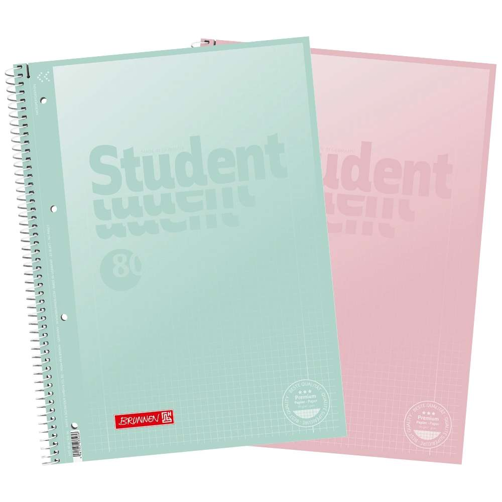 [106732896] Brunnen Collegeblock A4 pastell, kariert, mit Rand