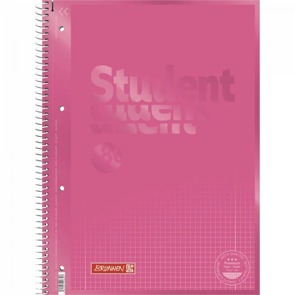 [1067928125] Brunnen Collegeblock A4 tulip, kariert, mit Rand