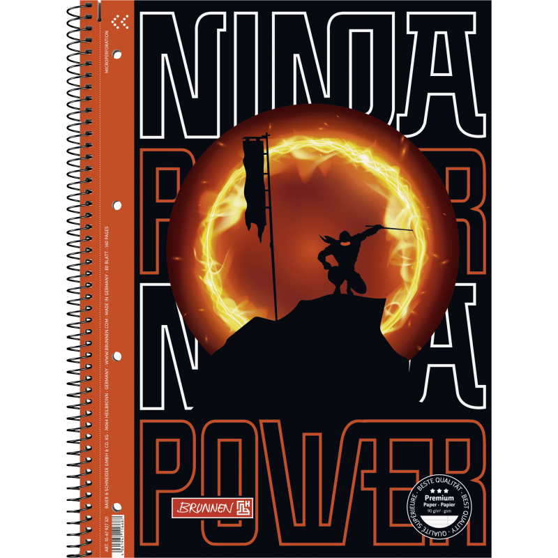 [1067927321] Collegeblock Premium Ninja Power A4 Lineatur 27 | 80 Blatt