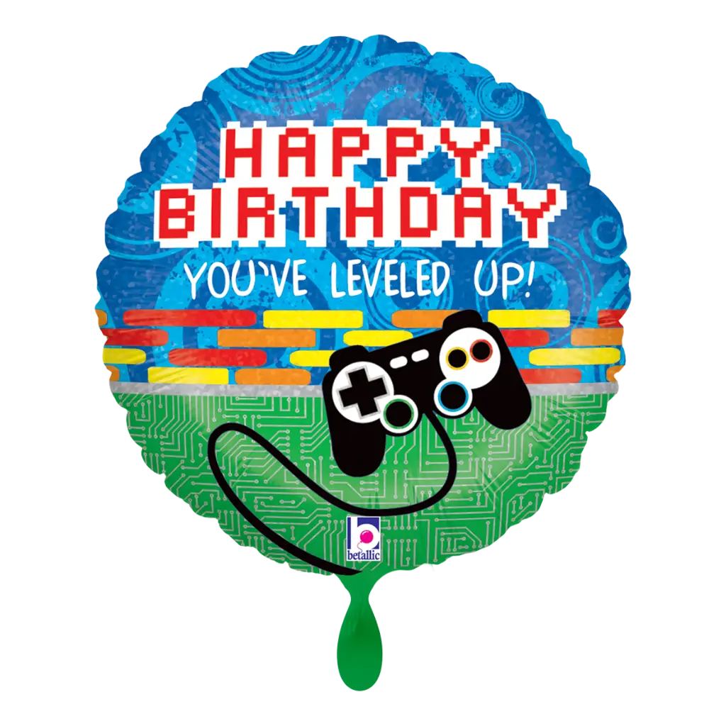Happy Birthday Leveled up Balloon 46 cm