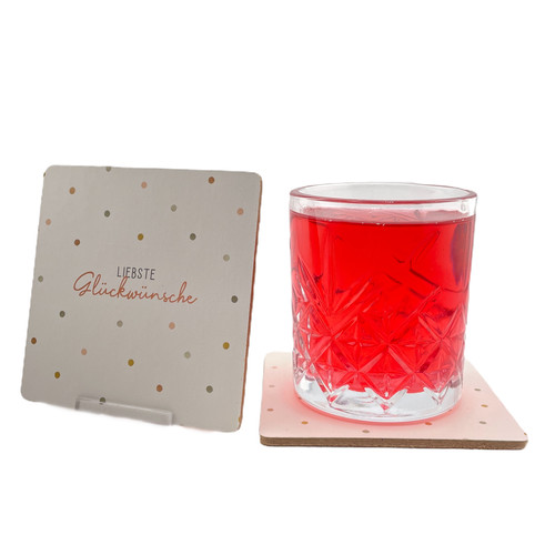 Korkuntersetzer "Liebste Glückwünsche"