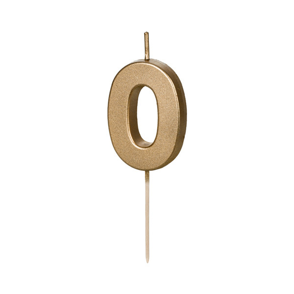 Kerze Zahl 0 Gold