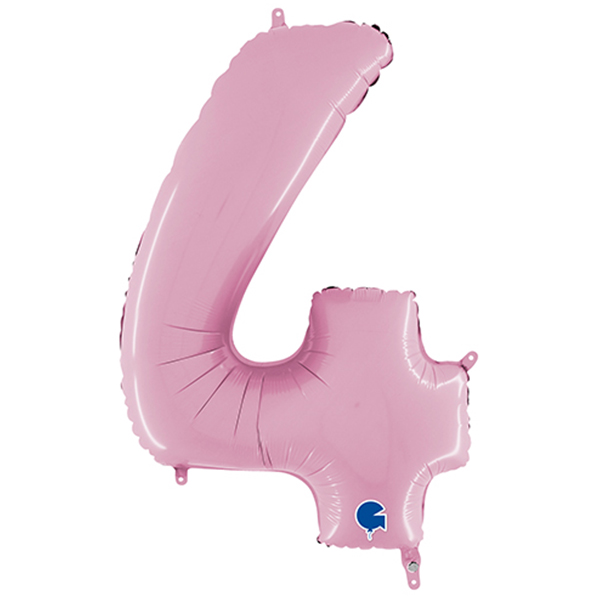 Folienballon Grabozahl 4 pink