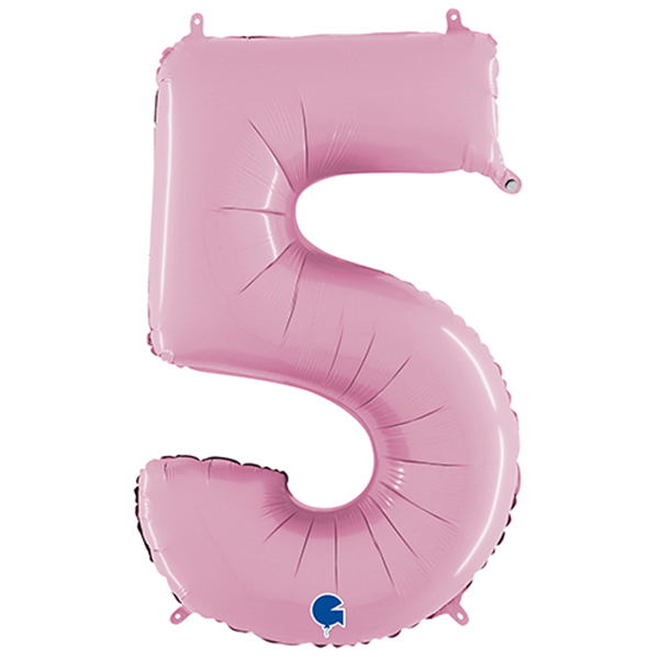 Folienballon Grabozahl 5 pink