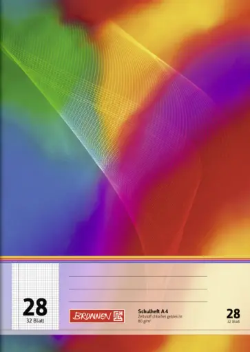[104432802] Brunnen Schulheft A4 28, 32 Blatt, kariert Doppelrand