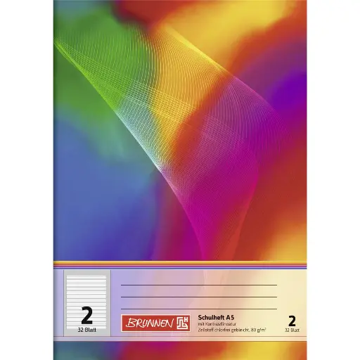 [104538202] Brunnen Schulheft A5 2, 32 Blatt, liniert