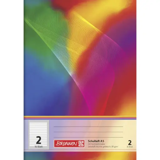 [104598202] Brunnen Schulheft A5 2, 16 Blatt, liniert