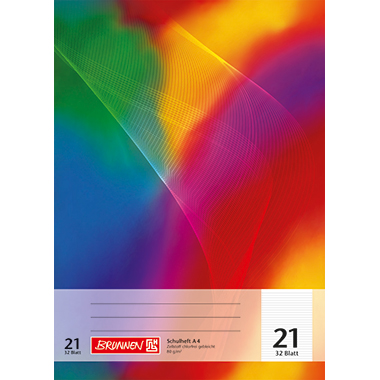 [104432102] Brunnen Schulheft A4 21, 32 Blatt, liniert, ohne Rand