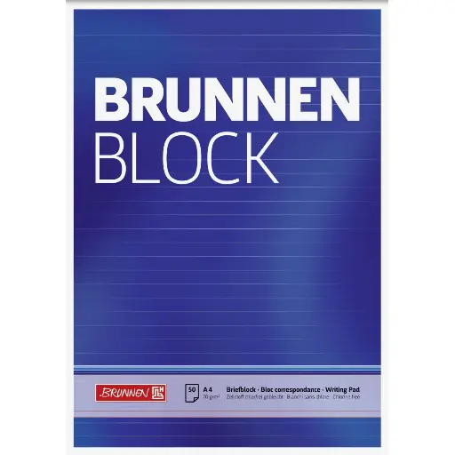[1052727] Brunnen Briefblock A4, 50 Blatt, liniert, ohne Rand