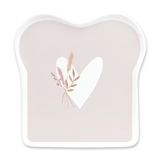 Toastteller Herz mit Ähren rosa