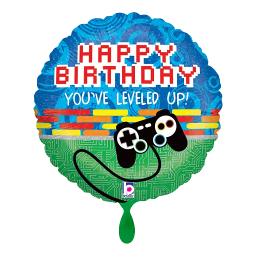 Happy Birthday Leveled up Balloon 46 cm