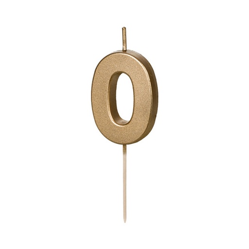 Kerze Zahl 0 Gold
