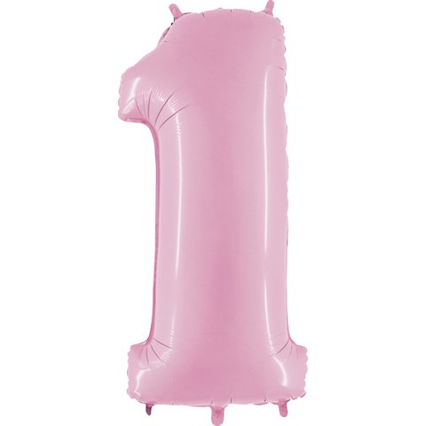 Folienballon Grabozahl 1 pink 