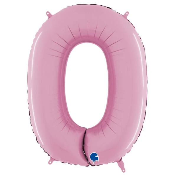 Folienballon Grabozahl 0 pink 