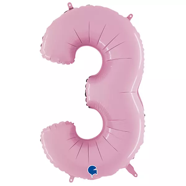 Folienballon Grabozahl 3 pink