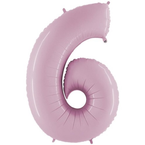 Folienballon Grabozahl 6 pink