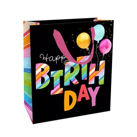 Geschenkpapier weiss/gold Happy Birthday